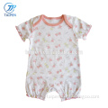 Latest Summer Newborn Baby Clothes Designs Ruffle Sleeve Baby Girls Romper With Follwers Printting